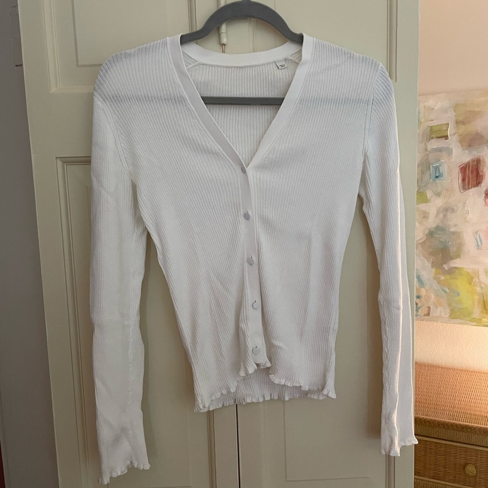 Vince cotton cardigan in white